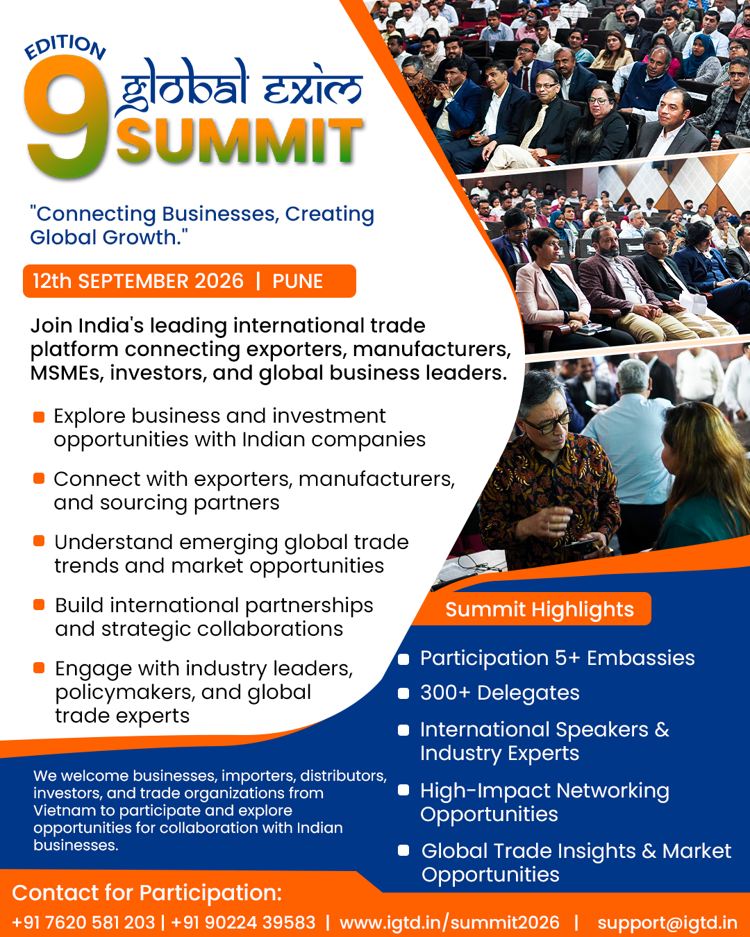 [12 September 2026] 9th Global Exim Summit themed Connecting Businesses, Creating Global Growth