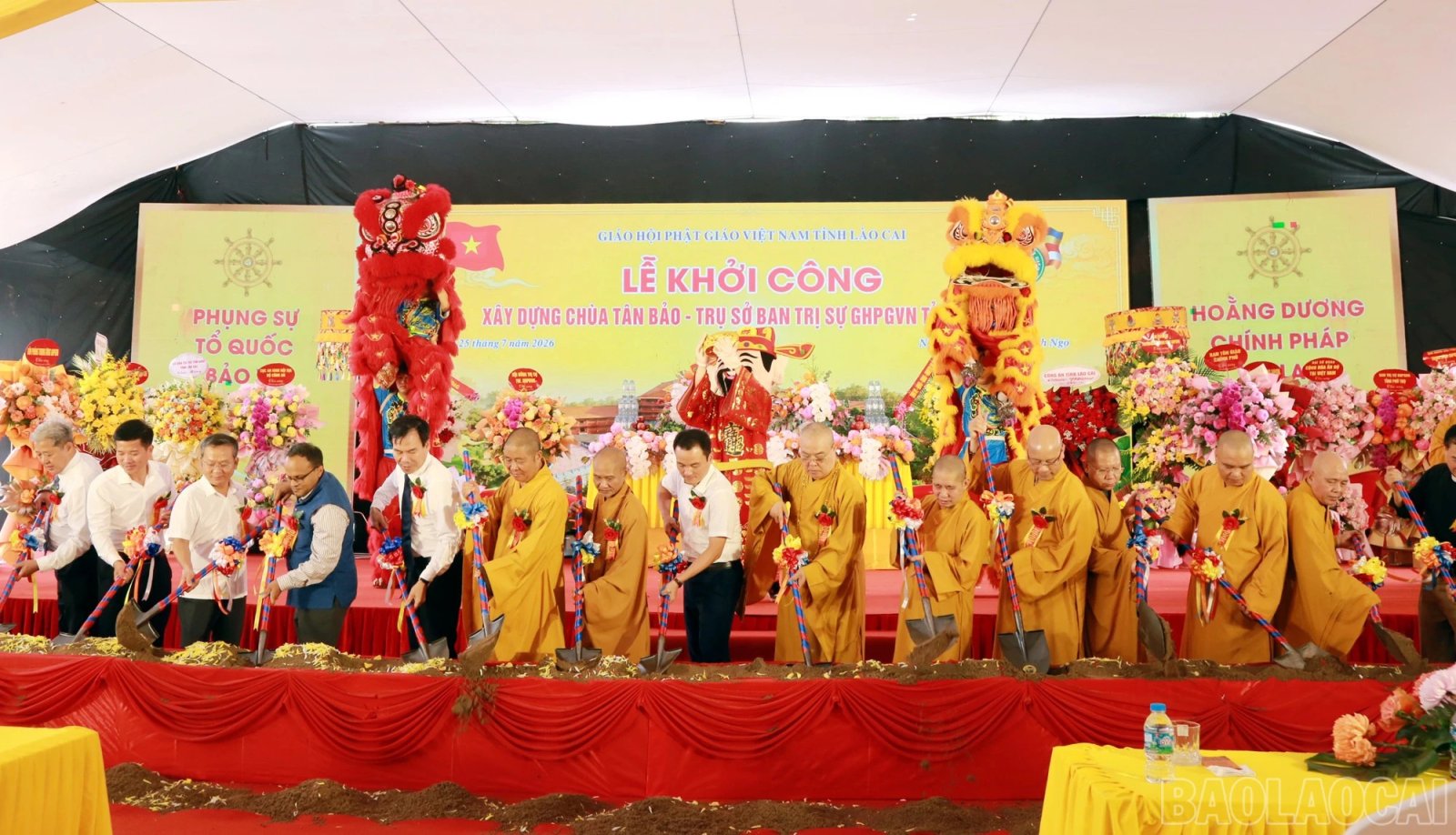 Groundbreaking ceremony of Tan Bao Pagoda in Lao Cai Province on 26 July 2026