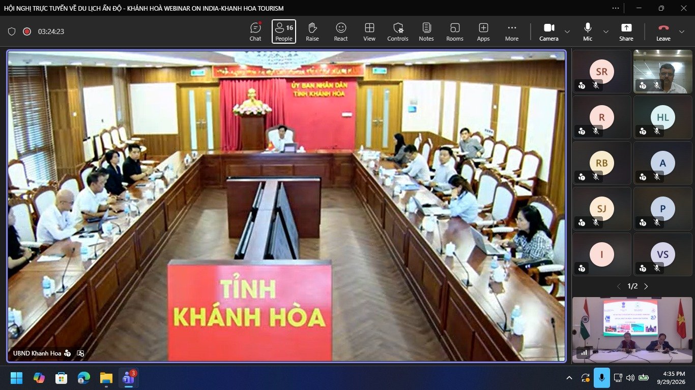 Embassy organized a webinar to enhance tourism between India and Khanh Hoa province of Vietnam