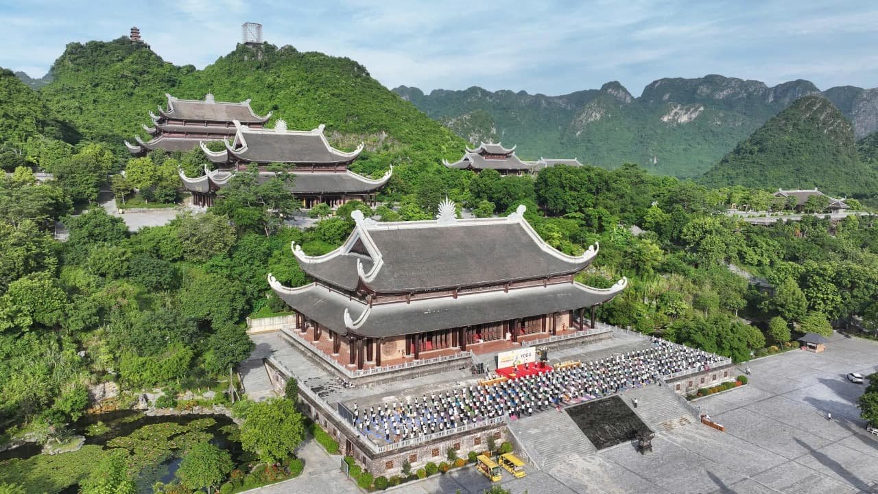 Celebration of 12th International Day of Yoga at the historic Tam Chuc Pagoda on 21 June 2026