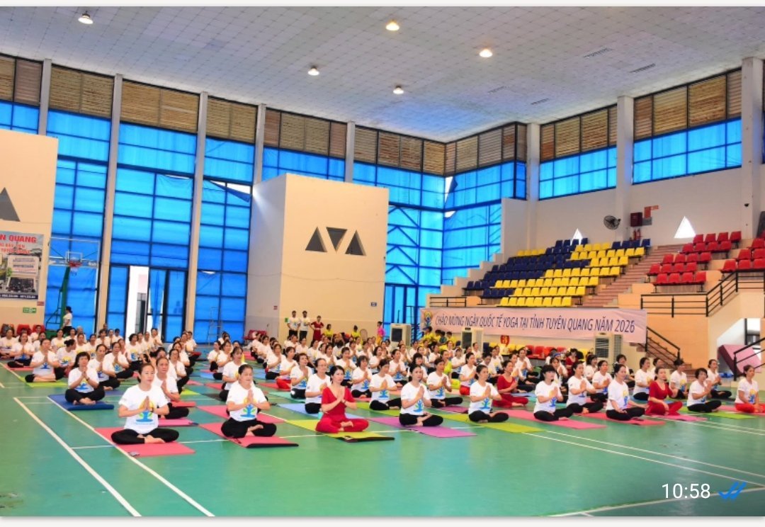 Vibrant Yoga session in the lead-up to the 12th IDY 2026 at Tuyen Quang