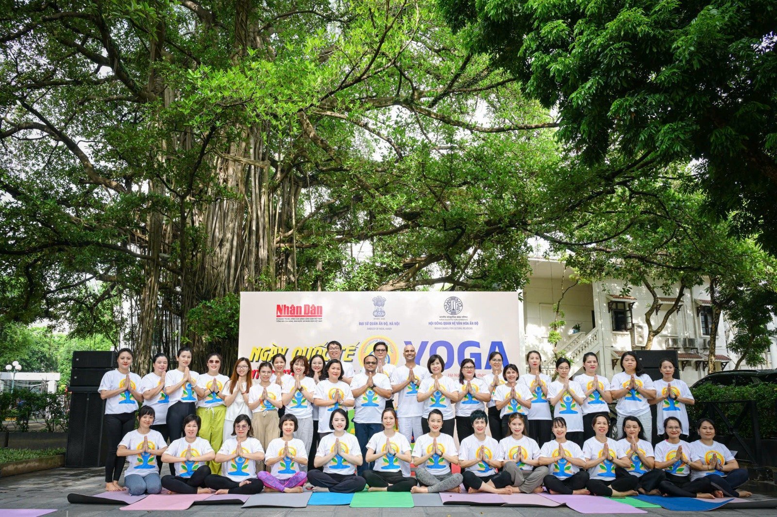 Yoga session at Nhan Dan Newspaper premises on 13 June 2026