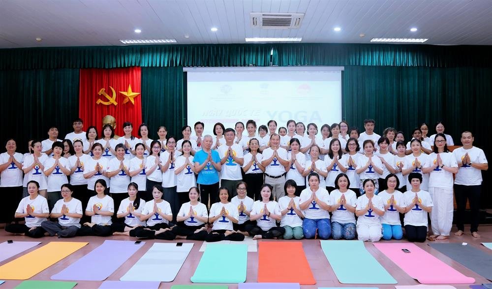 Yoga session at Ho Chi Minh Academy of Politics (HCMA) in Hanoi on 13 June 2026
