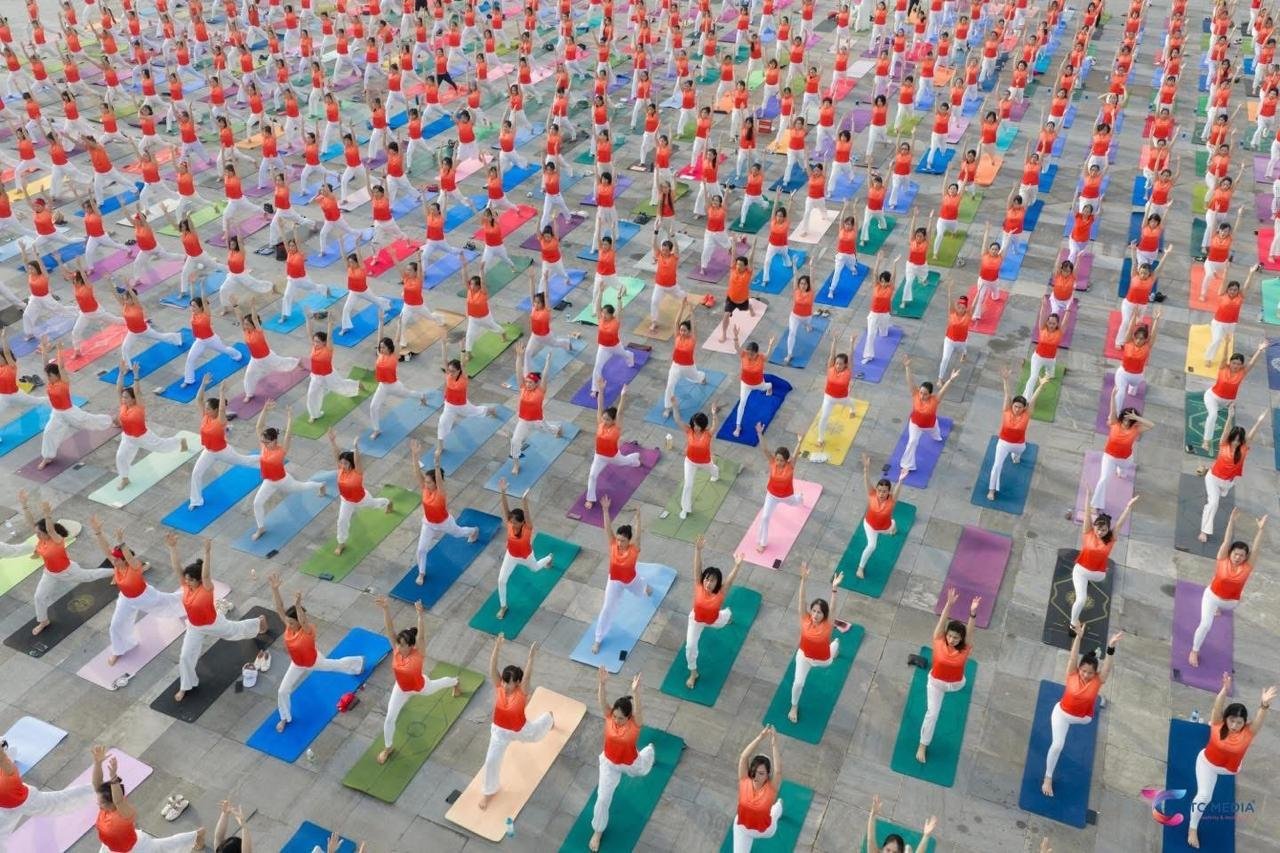 Yoga session at the Hung Temple Festival Square on 14 June 2026