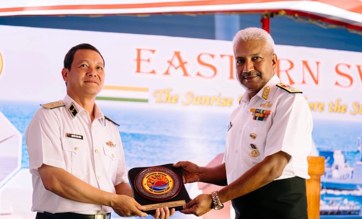 Deck reception onboard INS Udaygiri in Ho Chi Minh City