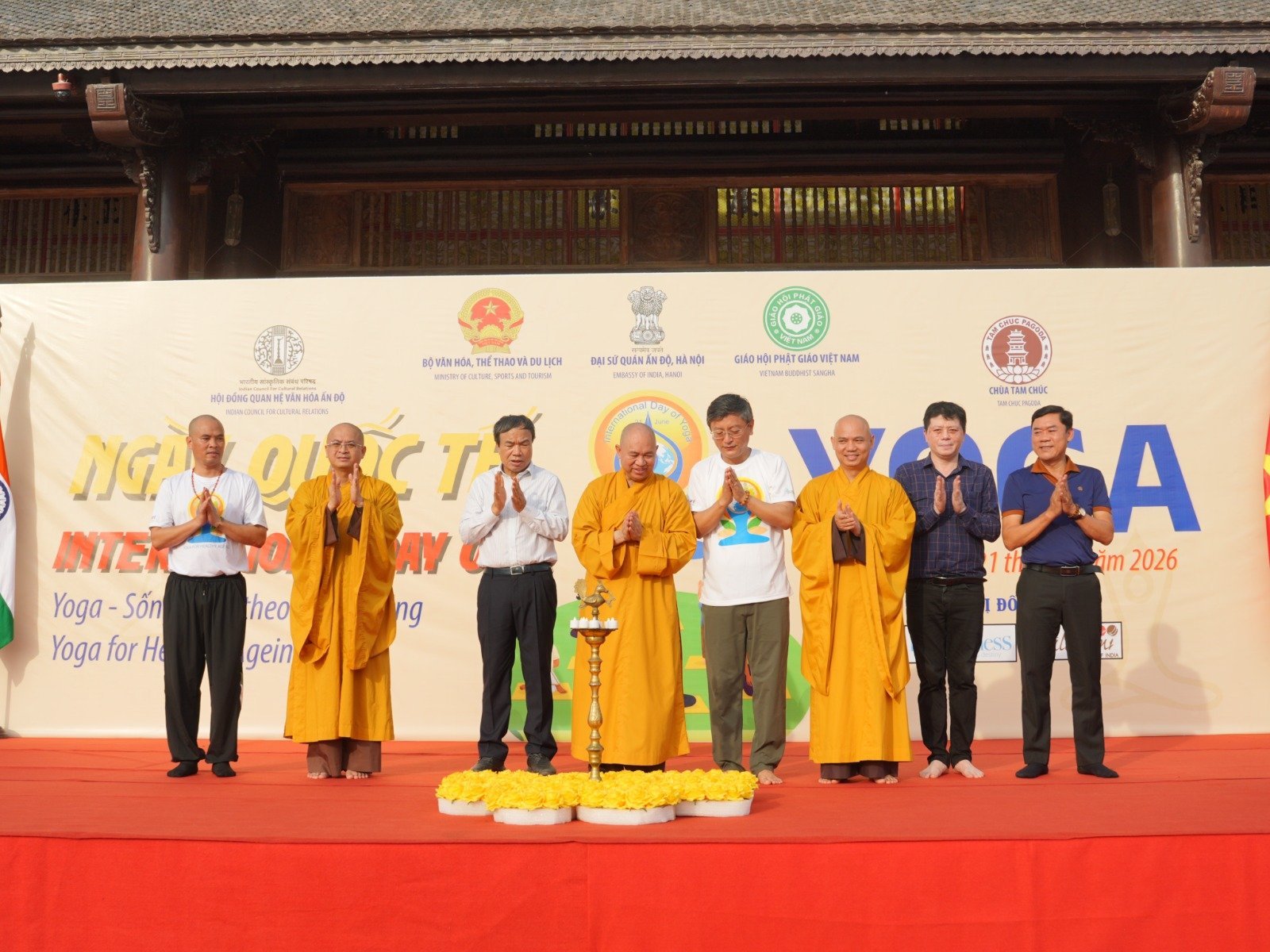 Celebration of 12th International Day of Yoga at the historic Tam Chuc Pagoda on 21 June 2026