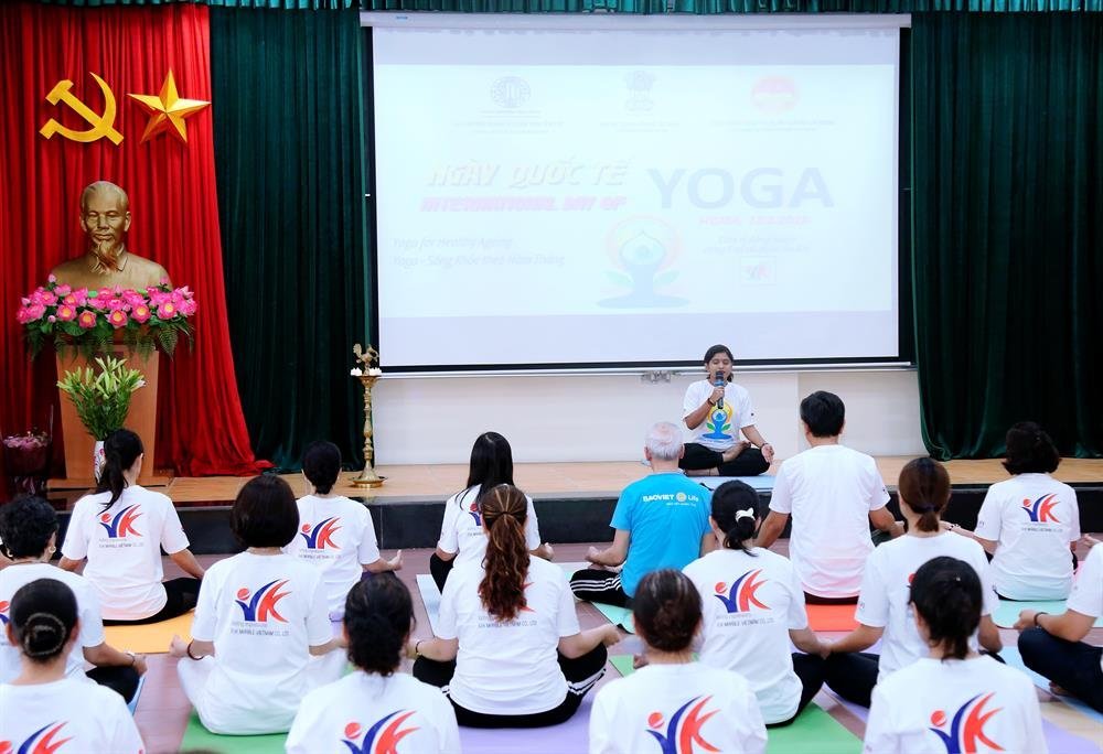 Yoga session at Ho Chi Minh Academy of Politics (HCMA) in Hanoi on 13 June 2026