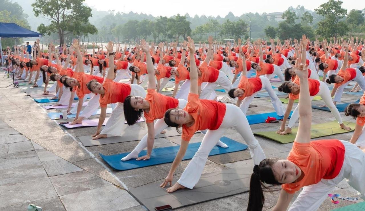 Yoga session at the Hung Temple Festival Square on 14 June 2026