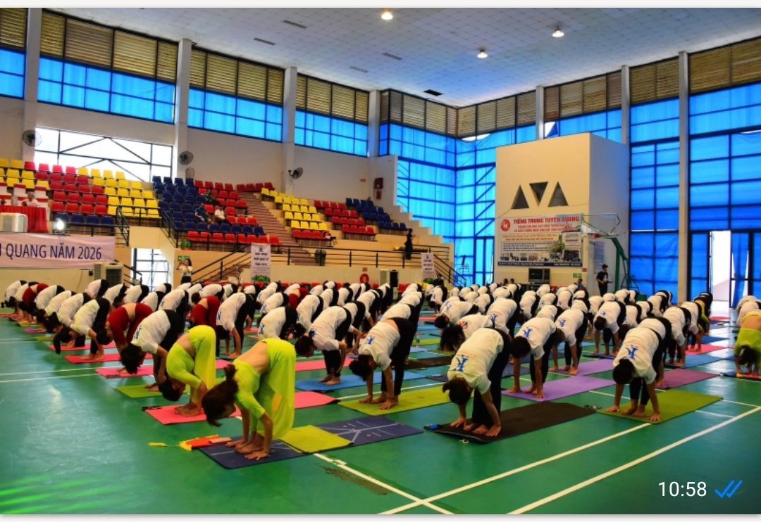 Vibrant Yoga session in the lead-up to the 12th IDY 2026 at Tuyen Quang