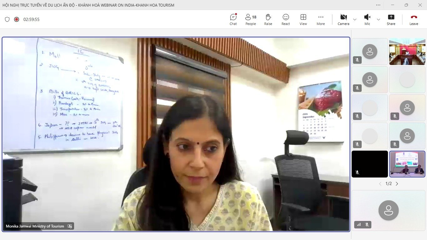 Embassy organized a webinar to enhance tourism between India and Khanh Hoa province of Vietnam
