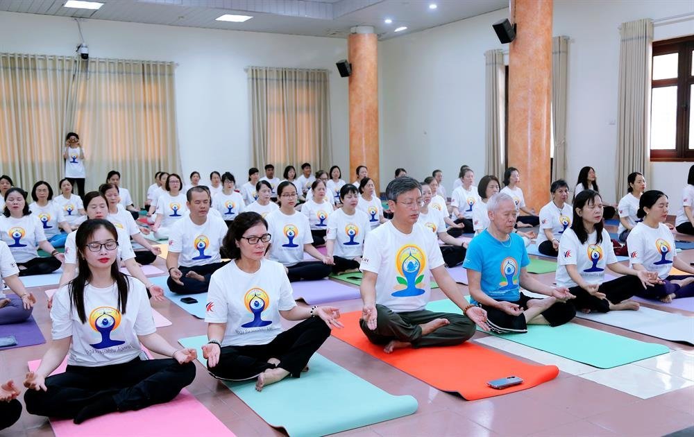 Yoga session at Ho Chi Minh Academy of Politics (HCMA) in Hanoi on 13 June 2026
