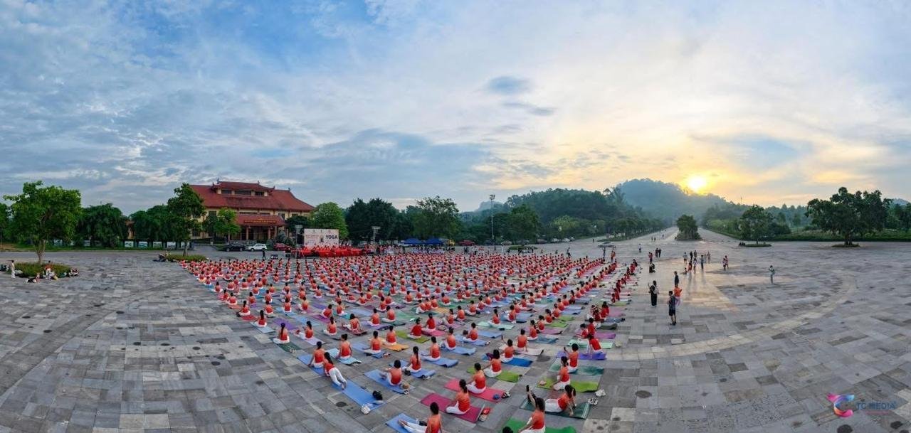 Yoga session at the Hung Temple Festival Square on 14 June 2026