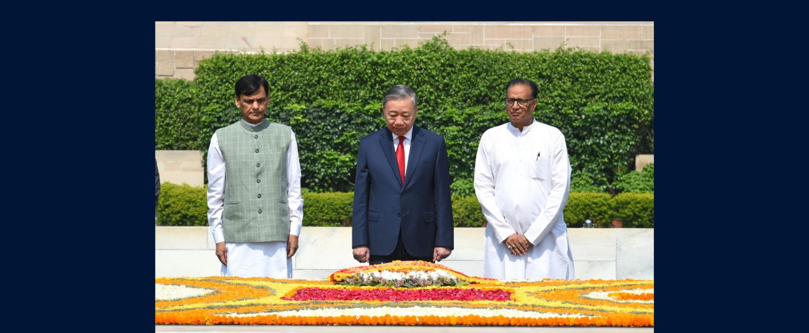 General Secretary of the Communist Party of Vietnam, President of Vietnam, H.E. Mr. To Lam paid respects to Mahatma Gandhi at Rajghat​