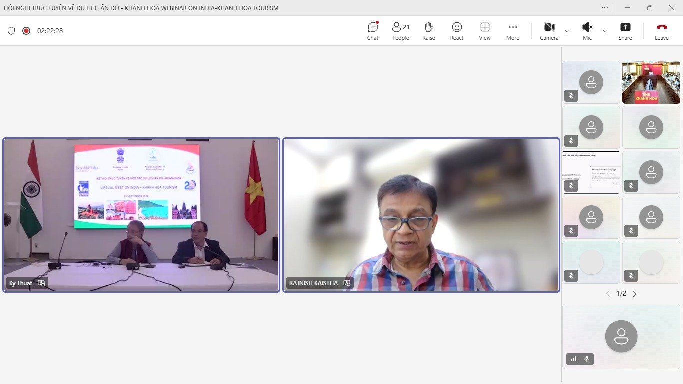 Embassy organized a webinar to enhance tourism between India and Khanh Hoa province of Vietnam