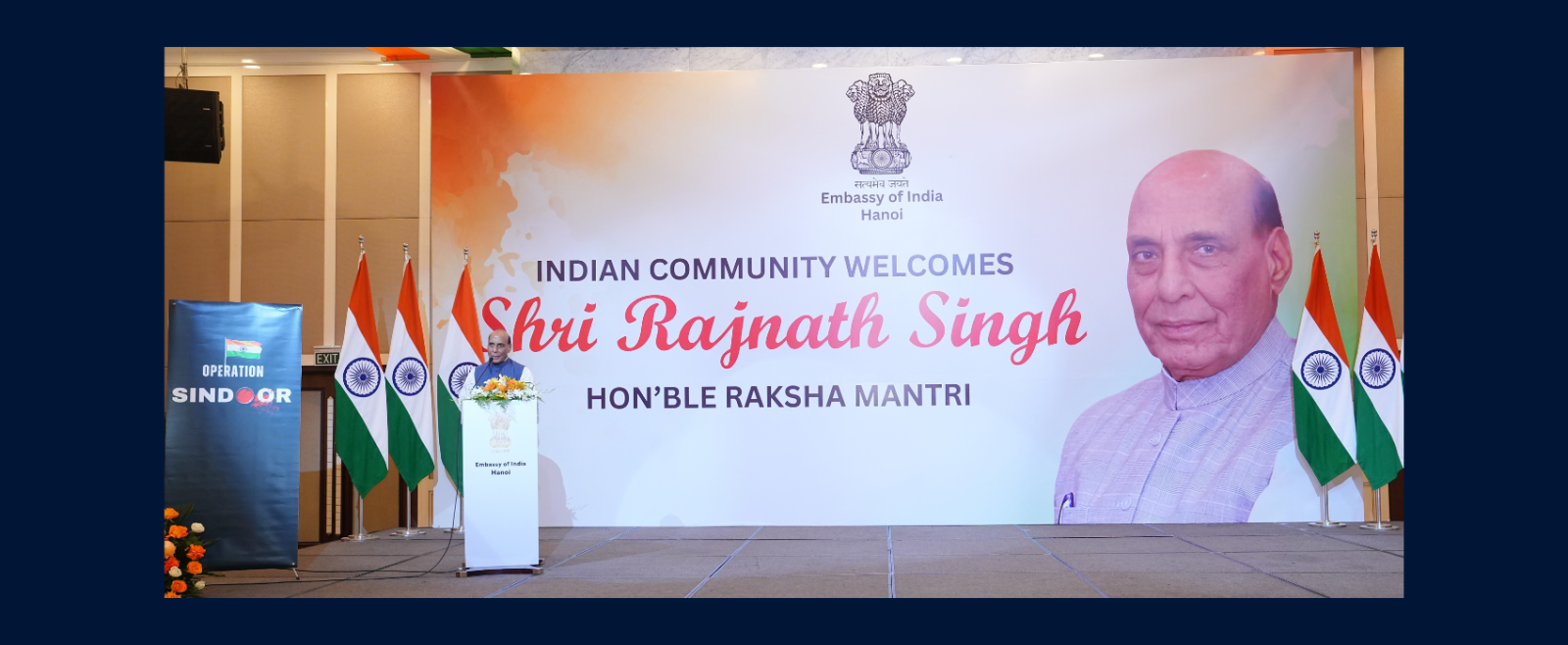 Raksha Mantri Shri Rajnath Singh addressed the Indian Community in Hanoi on 18 May 2026