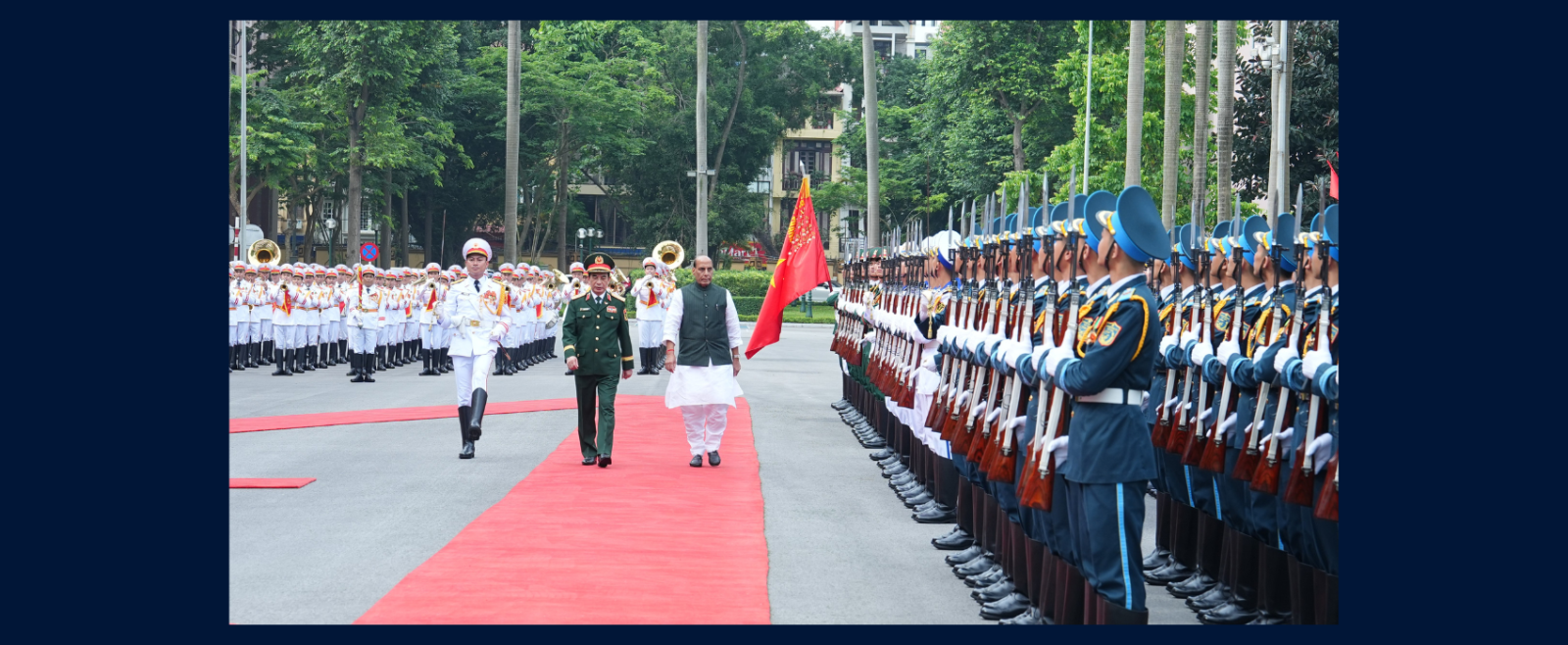 Raksha Mantri Shri Rajnath Singh was accorded Guard of Honour at the Headquarters of the Ministry of National Defence in Hanoi on 19 May 2026