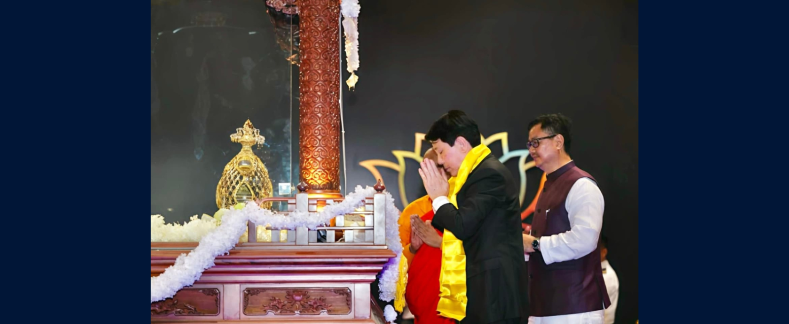 Holy Buddha Relics enshrined at Thanh Tam Pagoda, Ho Chi Minh City, visited by President of Vietnam, Party Secretary of Ho Chi Minh City accompanied by the Minister of Parliamentary Affairs and Minority Affairs of India on 6 May 2025