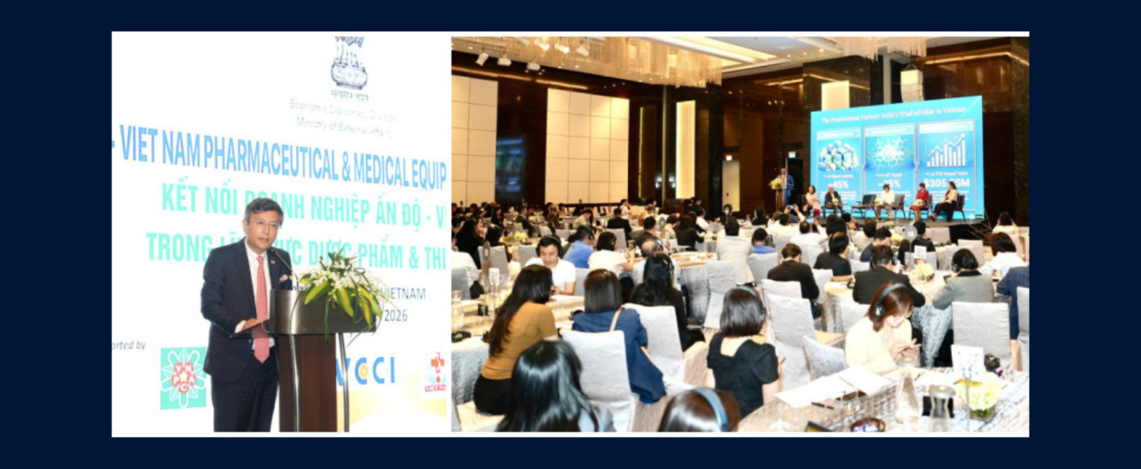 Embassy, in association with the INCHAM in Viet Nam, organized the ‘India-Viet Nam Pharmaceutical & Medical Equipment Business Meet’ on 25 March 2026. The event was supported by the Ministry of Health of Viet Nam and numerous medical associations of Viet Nam.