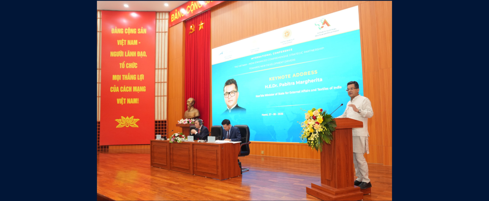 ​MoS for External Affairs & Textiles Shri Pabitra Margherita delivered a keynote address on 'The Vietnam–India Enhanced Comprehensive Strategic Partnership: Towards New Development Drivers' at Vietnam Academy of Social Sciences, Hanoi