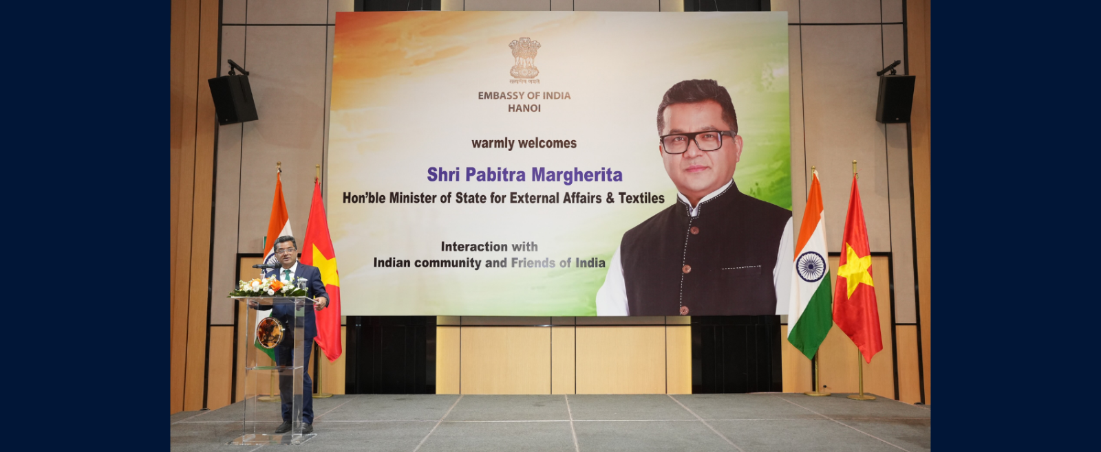 Minister of State for External Affairs & Textiles Shri Pabitra Margherita addressed the Indian Community in Hanoi on 26 August 2026​