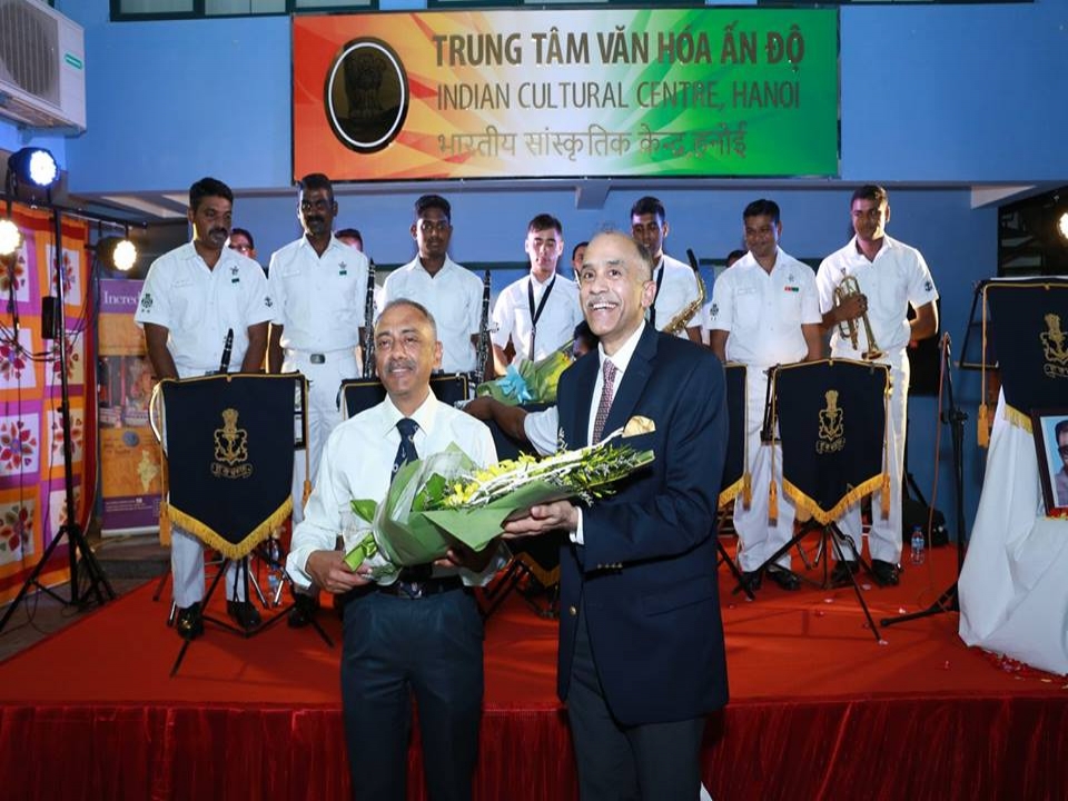 Indian Naval Brass Band performs at ICC, Hanoi