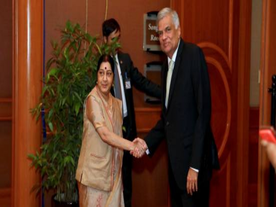 Hon'ble EAM's call on PM of Sri Lanka