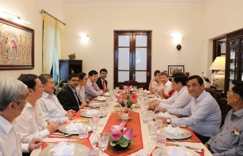 At a luncheon meeting hosted at the India House on 10 June 2020, Ambassador Pranay Verma engaged with the Members of the Vietnam-India Parliamentary Friendship Group in the National Assembly of Vietnam to explore new avenues to promote closer partnership between the two countries and their Parliaments.