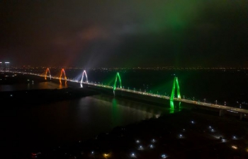 India@75: Tricolour Lighting of Iconic Nhat Tan Bridge in Hanoi