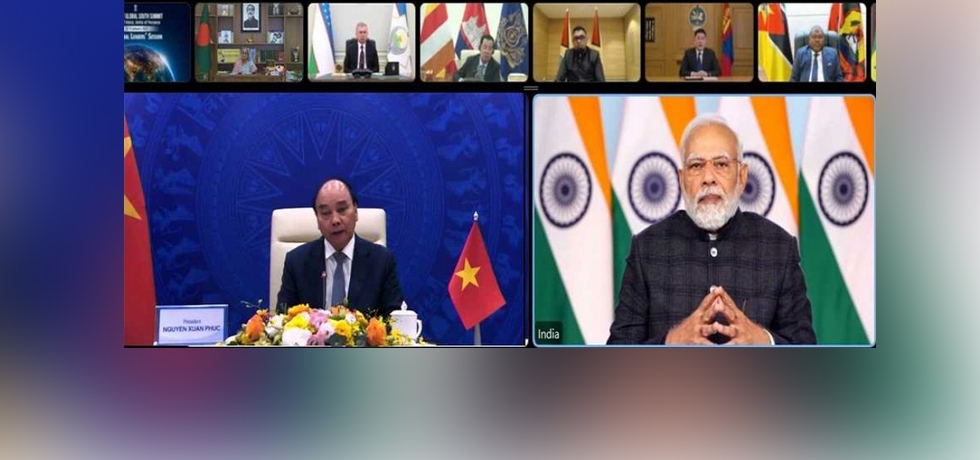 President of Vietnam, H.E Mr. Nguyen Xuân Phúc participated in the Inaugural Leaders' session hosted by PM, H.E. Mr. Narendra Modi of Voice of Global South Summit on 12th January 2023
