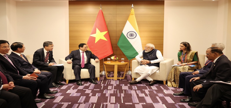 Indian PM H.E. Narendra Modi met PM of Vietnam H.E. Pham Minh Chinh in Hiroshima on 20 May 2023