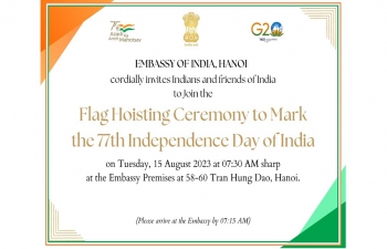 Flag hoisting ceremony to Mark the  77th Independence Day of India