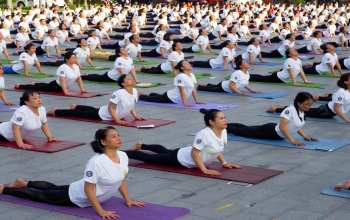 Celebration of International Day of Yoga at Viet-Tiep Palace, Hai Phong