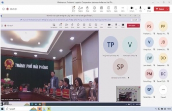 Đại diện hơn 25 doanh nghiệp, hiệp hội và cảng vụ Paradip, Visakhapatnam và Hải Phòng đã trao đổi về tiềm năng và thách thức trong thiết lập tuyến vận tải trực tiếp, phát triển cảng biển và logistics tại Hội nghị trực tuyến do Đại sứ quán phối hợp với UBND Thành phố Hải Phòng tổ chức.